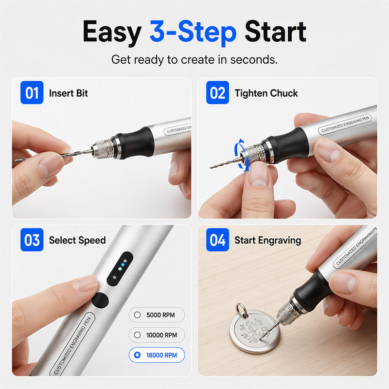 ⏰Mini Cordless Electric Engraving Pen – Portable Precision Engraving Tool