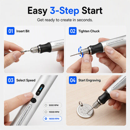 ⏰Mini Cordless Electric Engraving Pen – Portable Precision Engraving Tool