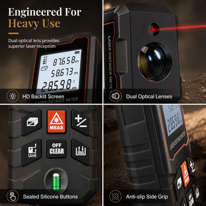 Rechargeable Laser Rangefinder – Voice Broadcast, Shockproof Casing, Multiple Range Options 🔦