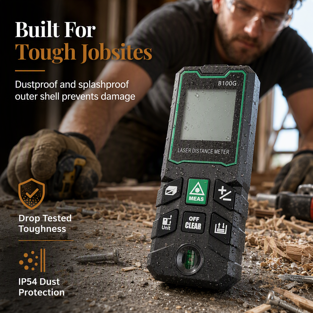 Rechargeable Laser Rangefinder – Voice Broadcast, Shockproof Casing, Multiple Range Options 🔦