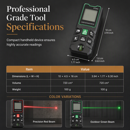 Rechargeable Laser Rangefinder – Voice Broadcast, Shockproof Casing, Multiple Range Options 🔦
