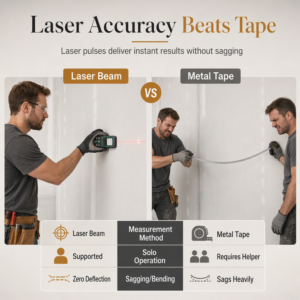 Rechargeable Laser Rangefinder – Voice Broadcast, Shockproof Casing, Multiple Range Options 🔦