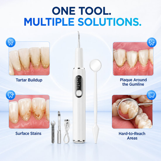 Portable Ultrasonic Teeth Cleaner and Tartar Remover Set – ValorsOnline