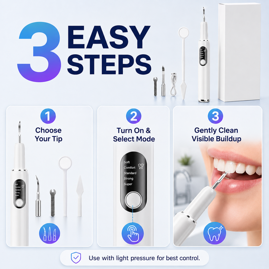 Portable Ultrasonic Teeth Cleaner and Tartar Remover Set – ValorsOnline