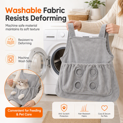 ⏳Hair Resistant Pet Cuddling Apron with Leg Holes – Anti-Scratch Grooming Apron 🐈✨