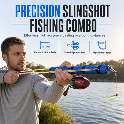 🎣🚀 Bait Launcher Fishing Set – Precision Slingshot Casting Rod with Spinning Reel