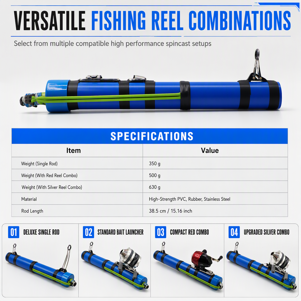 🎣🚀 Bait Launcher Fishing Set – Precision Slingshot Casting Rod with Spinning Reel