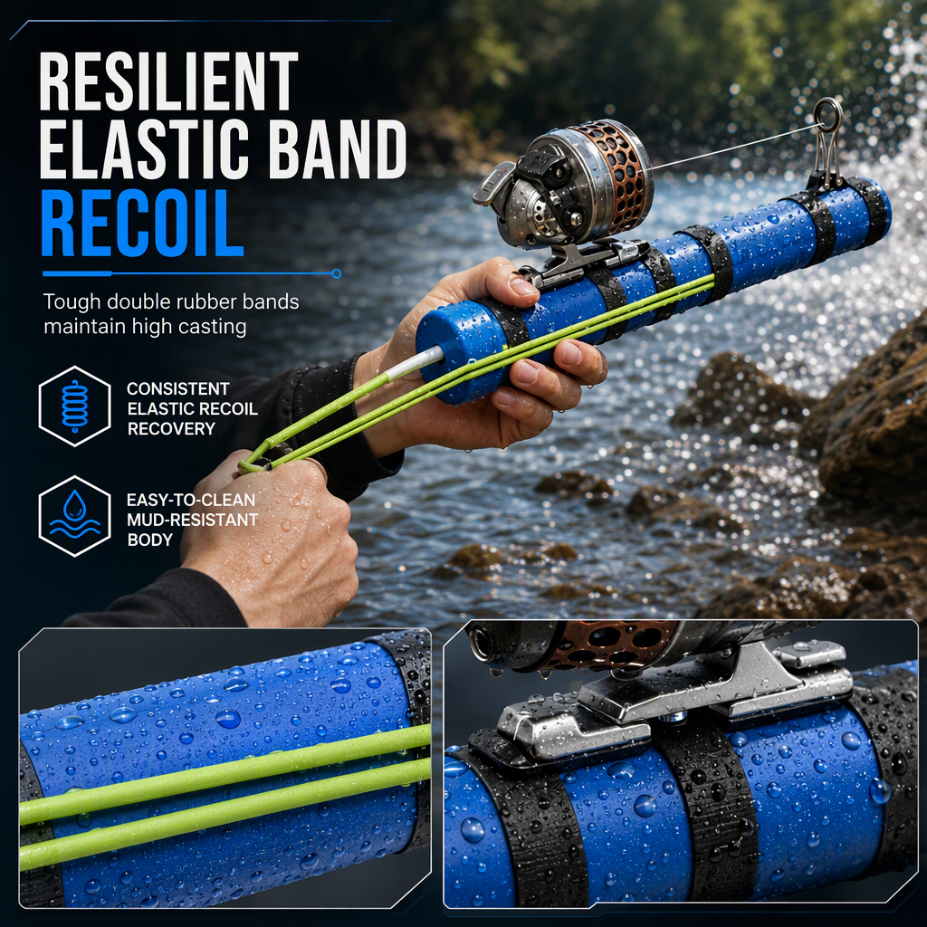 🎣🚀 Bait Launcher Fishing Set – Precision Slingshot Casting Rod with Spinning Reel