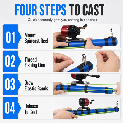 🎣🚀 Bait Launcher Fishing Set – Precision Slingshot Casting Rod with Spinning Reel