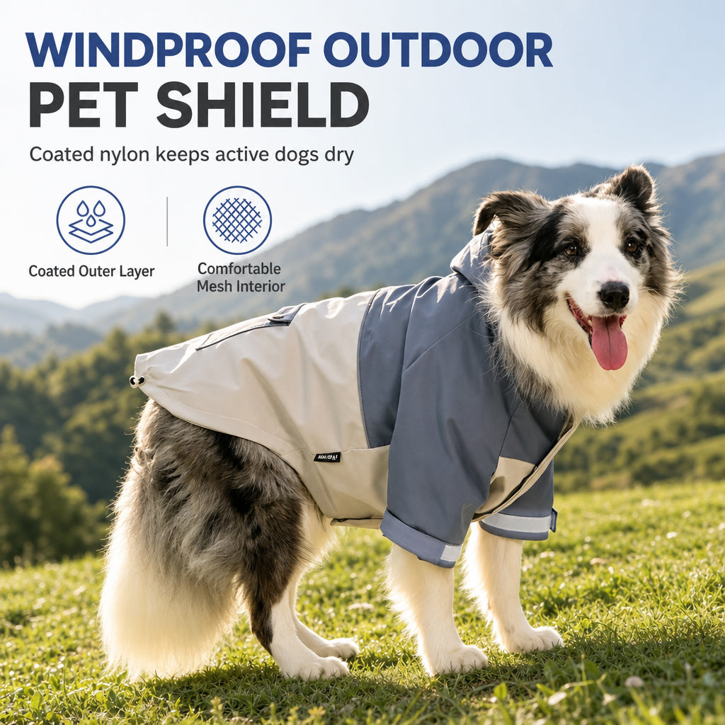 🐶 LIMITED-TIME 50% OFF! ☔ Waterproof Colorblock Dog Raincoat – Windproof, Breathable, Full Protection ✨