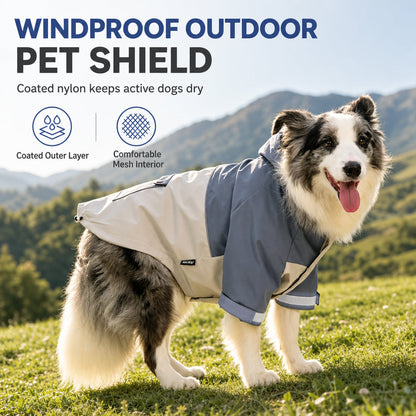 🐶 LIMITED-TIME 50% OFF! ☔ Waterproof Colorblock Dog Raincoat – Windproof, Breathable, Full Protection ✨