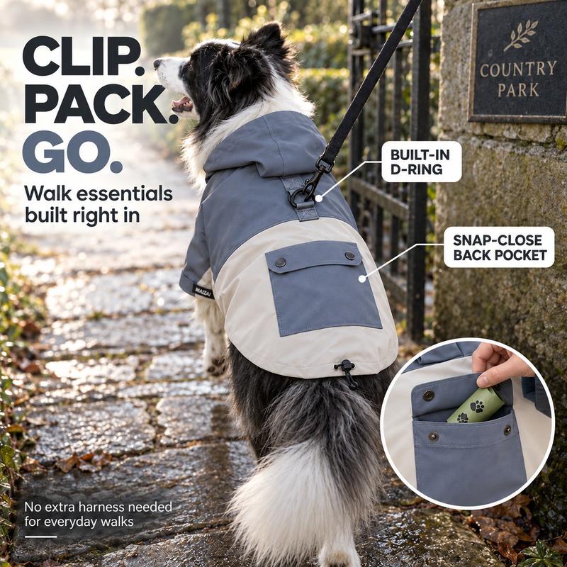 🐶 LIMITED-TIME 50% OFF! ☔ Waterproof Colorblock Dog Raincoat – Windproof, Breathable, Full Protection ✨